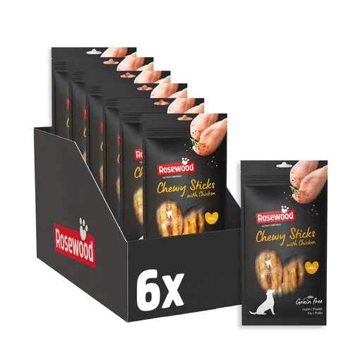 Rosewood Chewy Sticks Huhn Small – Leckere Kaustangen für Hunde - Hundefutter mit getrocknetem Hühnchen für gesunde Zähne und unwiderstehlichen Geschmack, ohne Getreide und künstliche Zusätze.