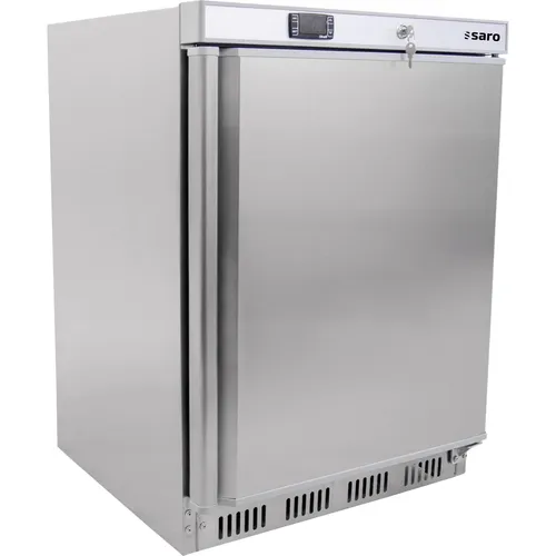 SARO Lagerkühlschrank - Edelstahl Modell HK 200 S/S - Kühlschrank mit 129 Litern Volumen, energieeffizienter A-Klasse und digitaler Temperaturkontrolle, ideal für Gastronomie oder Lagerung.