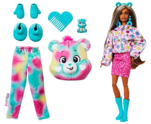 Barbie Cutie Reveal Puppe mit Accessoires - Glücksbärchis-Serie 2 - Puppen mit 10 Überraschungen, inklusive Farbwechsel und Mini-Bärchi, ideal für kreative Spielmomente und Spaß für Kinder von 3 bis 7 Jahren!
