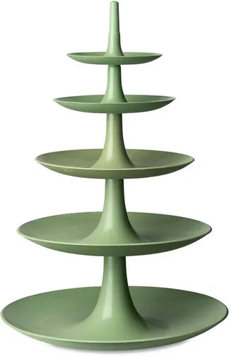 Koziol Etagere BABELL L, 5-stöckig in grün - Etageren für stilvolle Anlässe, CO2-neutral hergestellt und BPA-frei, spülmaschinengeeignet für einfache Reinigung.