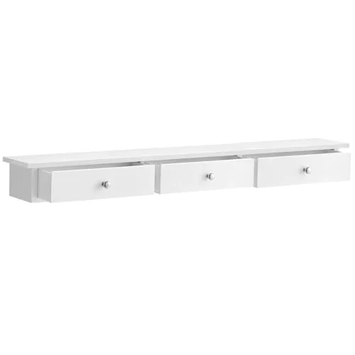 Boxxx Wandregal mit 3 Schubladen - Praktisches Küchenregal in Weiß, aus Holzwerkstoff, mit 3 Schubladen für optimalen Stauraum, ideal für kleine Küchen.