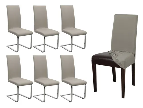 Beautex Stuhlhusse Jersey, 6er Set - Elastische Stretch Husse aus Baumwolle - Stuhlhussen aus 96% Baumwolle für angenehmes Sitzklima. Pflegeleicht, waschbar und mit optimaler Passform für jeden Stuhl. Verleihen Sie Ihren Möbeln einen frischen Look!