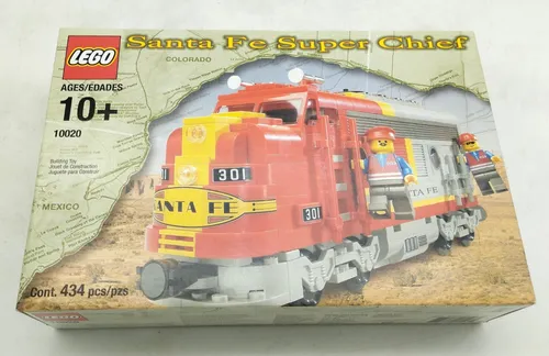 LEGO 10020 Santa Fe Super Chief Lokomotive - Das LEGO Set 10020 Santa Fe Super Chief in der Kategorie Steckbausteine bietet 434 Teile und 2 Minifiguren. Ideal für kreative Bauprojekte und detailverliebte Modellbauer.