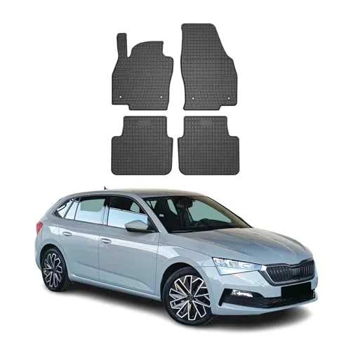 OMAC Auto-Fußmatten für Skoda Scala 2019-2025 - Fahrzeugspezifische Gummimatten, wasserdicht und rutschfest für maximalen Schutz und Sicherheit im Innenraum. Leicht zu reinigen und geruchsneutral.