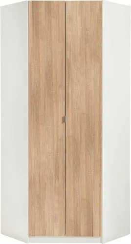 priess Eckkleiderschrank Steyr - Praktischer Eckkleiderschrank für das Jugendzimmer: Optimaler Stauraum mit Fächern und Kleiderstangen, ideal für kleine Räume. Modernes Design mit klaren Linien und Metallgriffen.