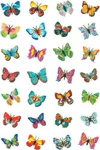 HERMA 6819 Aufkleber Schmetterlinge Glitzer - 28 bunte Sticker für kreative Bastelprojekte, ideal für Fotoalben und Scrapbooking