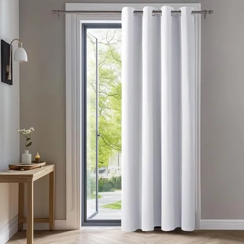 Deconovo Verdunkelungsgardinen mit Ösen 214x132 cm - Silber Grau - Elegante Verdunkelungsgardinen in 214x132 cm, ideal für ungestörten Schlaf. Blickdicht, wärmeisolierend und einfach zu montieren mit 8 Metallösen. Perfekt für Schlafzimmer, Wohnzimmer und Kinderzimmer.