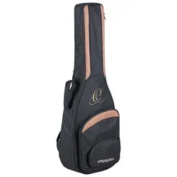 Ortega Pro Gigbag für 1/2 Konzertgitarre - Zubehör für Gitarre & Bass, gepolsterte Tasche aus robustem Nylon mit verstellbaren Rucksackgurten und zwei Außentaschen für optimalen Schutz und Komfort.