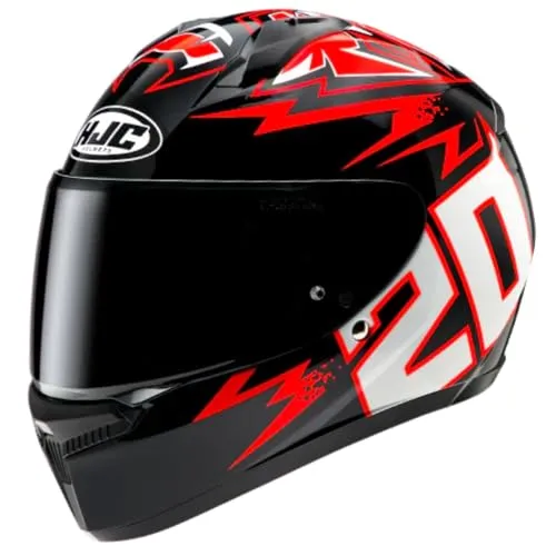 HJC C10 Diablo Maske MC1 FQ20 Integralhelm Größe XL - Motorradhelm aus Polycarbonat mit glänzendem Design, ideal für Sicherheit und Stil auf der Straße. Perfekt für Erwachsene, Unisex, Größe XL.