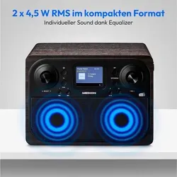 Medion Radio braun - DAB+ und FM-Radio, Bluetooth 5.3, ideal für kabellosen Musikgenuss mit Fernbedienung