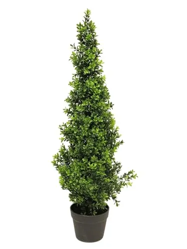 mucplants künstlicher Buchsbaum im Topf Buchs Boxwood Orion Tapered grün Busch Kunstpflanze (90 cm)