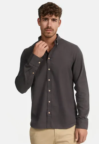 Indicode Langarmhemd Riverside Langarmhemd mit Button-Down-Kragen, Raven