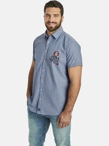 Jan Vanderstorm Herren Doppelpack Hemd Sverker - XL 43/44 - Herrenhemden im Doppelpack, ideal für große Größen mit norwegischen Flaggenverzierungen und komfortablem Schnitt. Hergestellt aus weicher Baumwolle für ganztägigen Tragekomfort.
