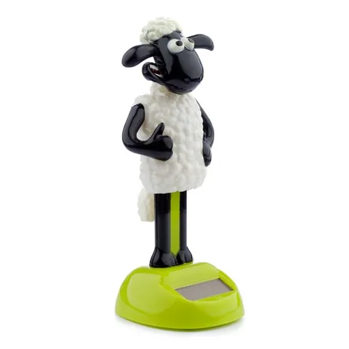 Puckator LTD. Shaun das Schaf Solar Wackel-Figur - Lustige Shaun das Schaf Solar Wackel-Figur in schwarz/weiß/grün, aus robustem Kunststoff. Ideal für kreative Dekoration im Garten oder Zuhause.