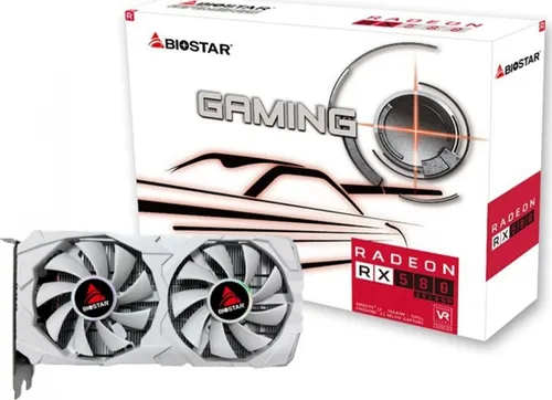 BIOSTAR Radeon RX 580 8GB White D5 - Hochleistungs-Grafikkarte - Grafikkarten, 8GB GDDR5-Speicher für flüssiges Gaming und beeindruckende Grafikdarstellungen