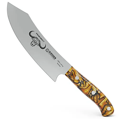 Giesser Kochmesser 20 cm Spicy Orange - PremiumCut Chefs No 1 - Premium Kochmesser aus Chrom-Molybdän-Stahl mit extrem scharfer 20 cm Klinge. Exotischer Spicy Orange Griff für optimale Ergonomie und Rutschsicherheit - das perfekte Werkzeug für Profis und Grillliebhaber.