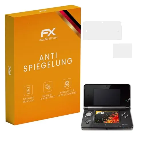 atFoliX Displayfolie kompatibel mit Nintendo 3DS 2011 Schutzfolie, entspiegelnde und stoßdämpfende FX Folie (3er Set)