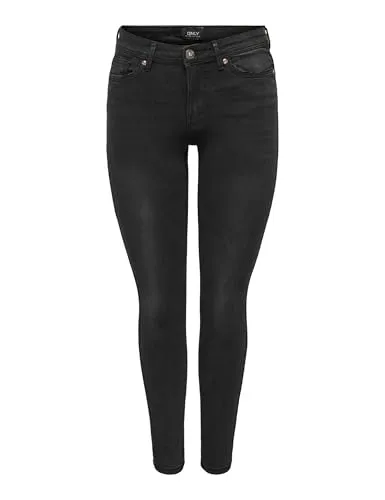 ONLY Damen Onlwauw Mid Sk Bj1097 Noos Jeans, Washed Black, L / 30L EU - Stylische Skinny Jeans in washed black, ideal für jeden Anlass und perfekt kombinierbar.