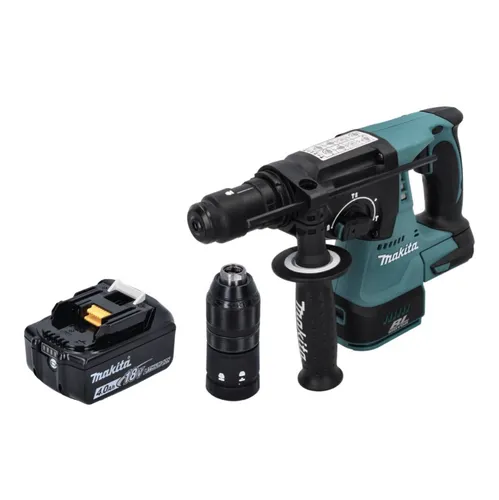 Makita DHR243RTJ Akku-Kombihammer-Set 18,0 V mit 2 Akkus - Bohrmaschinen - Kraftvolles Multitalent mit 2,0 Joule Schlagenergie, ideal für Holz, Beton und Stahl. Leicht und handlich mit Anti-Vibrationsgriff für angenehmes Arbeiten.
