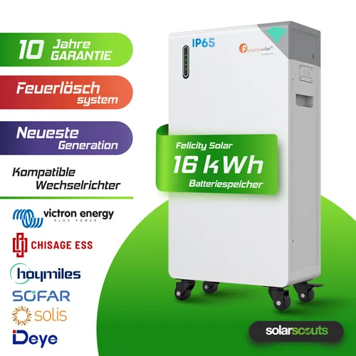Felicity FLB48314TG1-H Batteriespeicher 16 kWh mit 10 Jahren Garantie - Hochleistungs-Batteriespeicher für effiziente Energieversorgung, ideal für nachhaltige Lösungen und langfristige Nutzung.