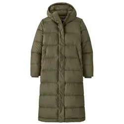 Patagonia W's Silent Down Long Parka - M - basin green - Der Women's Silent Down Long Parka von Patagonia bietet optimalen Komfort und Wärme für kalte Tage. Mit wasserabweisenden und winddichten Eigenschaften ist er der ideale Begleiter für Abenteuer im Freien.
