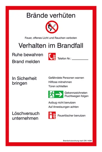SafetyMarking Brandschutzordnung (PVC) 200 x 300 mm - 43.A5960