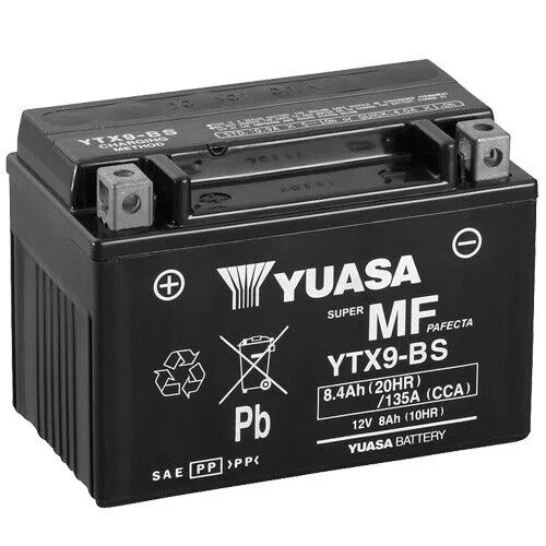Yuasa YTX9 Motorradbatterie 12 V 8 Ah - Kfz & Fahrrad, wartungsfreie VRLA-Batterie für zuverlässigen Start und Leistung ohne Aufwand, ideal für Motorradfahrer!