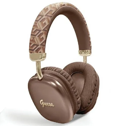 GUESS Bluetooth 5.3 Wireless Headset Kopfhörer On Ear Script Metal Logo Braun