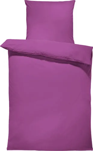 Uni Bettwäsche 155x220 cm violett lila  Einfarbig Renforce Baumwolle Übergröße