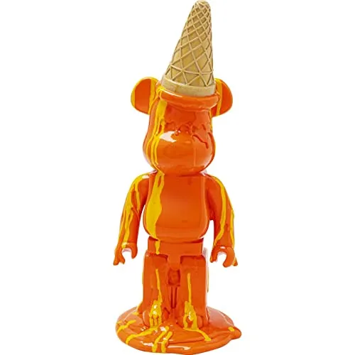 Kare Design Deko Figur Gelato Bear - Fröhlicher Bär in Orange - Sammlerfigur aus robustem Polyresin, 40cm groß, bringt lebendige Farben und eine sonnige Stimmung in jeden Raum. Ideal als Geschenk für Kunstliebhaber und zur Verschönerung von Wohnzimmer oder Büro.