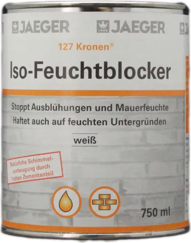 Kronen Iso Feuchtblocker 750 ml - Jaeger - Feuchtigkeitsabsorber, stoppt Ausblühungen und Mauerfeuchte, haftet auf feuchten Untergründen, alkali- und schimmelbeständig, geruchsarm und leicht zu verarbeiten.