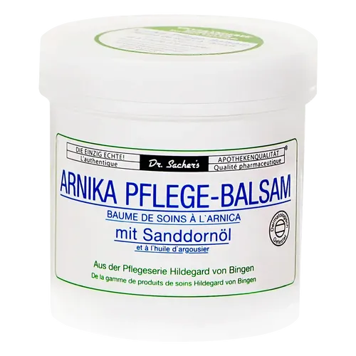 Dr. Sacher's Arnika Pflegebalsam mit Sanddornöl, 250 ml - Arzneimittel für wohltuende Pflege von Beinen und Gelenken, schützt die Haut und fördert die Wundheilung dank entzündungshemmendem Sanddornöl.