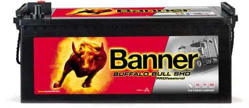 LKW Batterie 145Ah Banner Buffalo Bull SHD PRO 64503 - 12V Starterbatterie für LKW & Bus, wartungsfrei und mit 800A Kaltstartstrom für zuverlässige Leistung auch unter extremen Bedingungen.