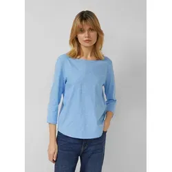s.Oliver 3/4-Arm-Shirt T-Shirt Shirt mit Flammgarnstruktur und 3/4-Ärmeln blau S (36)