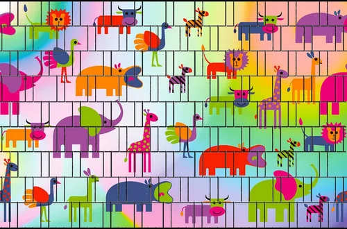 zaunzu Sichtschutzstreifen Tiere 2,5m x 1,8m – Einseitig bedruckt für Doppelstabgitter - Hochwertige Sichtschutzstreifen mit tierischem Motiv für Doppelstabzäune. Langlebig, UV-beständig und wetterfest – ideal für kreative Gestaltung Ihres Gartens und optimalen Sichtschutz.