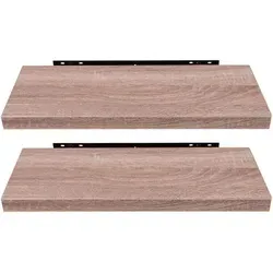 EUGAD Wandregal 2er Set Modernes Hängeregal in Eiche Gelb 60x22,9x3,8cm - Praktisches 2er Set Wandregale aus hochwertigem MDF, ideal für die stilvolle Präsentation von Deko und mehr. Einfache Montage und hohe Tragfähigkeit für vielseitigen Einsatz in jedem Raum.