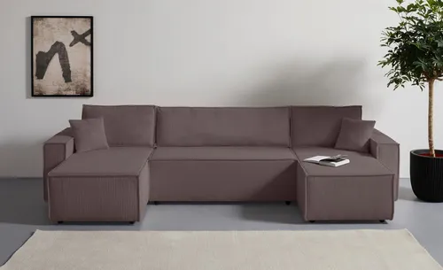 OTTO HOME Wohnlandschaft "CASSI" L-Form 311cm taupe - Moderne Wohnlandschaft mit Schlaffunktion und Bettkasten. Gepolsterte Rücklehne und Sitzfläche sorgen für hohen Komfort. Perfekt für ein stilvolles Zuhause.