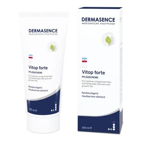 Dermasence Vitop Forte Creme - Medizinische Körperpflege mit einzigartigem Wirkkomplex für extrem trockene Haut, beruhigt und mindert Rötungen, ideal auch bei Neurodermitis.