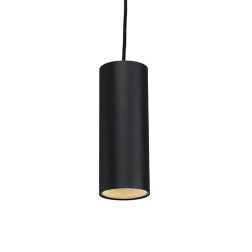 QAZQA Smarte Hängelampe Schwarz mit WiFi GU10 - Tubo - Elegante Hängelampe in Zylinderform aus Aluminium, steuerbar über App oder Sprachassistenten. Dimmbares Licht von warmweiß bis kaltweiß, ideal für moderne Wohnräume.