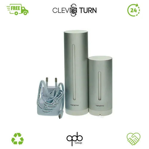 Netatmo Smarte Wetterstation - WLAN Wettervorhersage und Luftqualitätsmessung - Sonstige, misst Temperatur und Luftqualität innen und außen in Echtzeit, kompatibel mit Amazon Alexa und Apple HomeKit für einfache Sprachsteuerung.