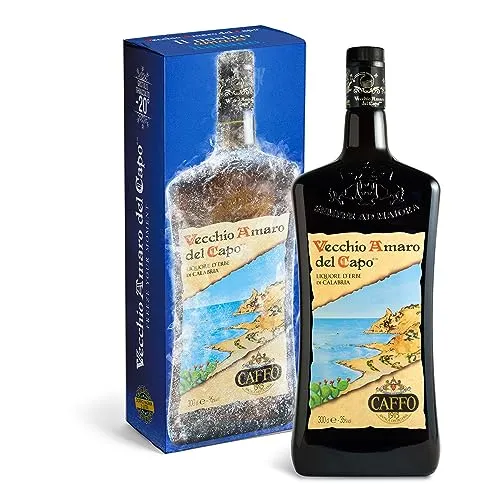 Vecchio Amaro Del Capo Kräuterlikör Magnum 3L - Likör in einer großzügigen 3L Magnum-Flasche, ideal für gesellige Anlässe und besondere Feiern, mit 35% vol. für einen intensiven Geschmack.