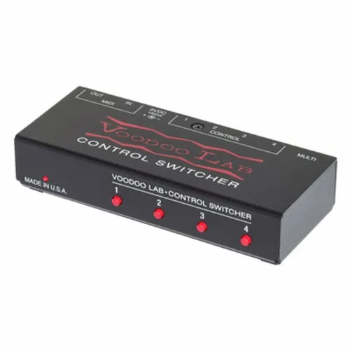 Voodoo Lab Control Switcher - Audio-Controller mit 4 isolierten Relais, ideal zur Verwaltung aller Fußschalterfunktionen von Verstärkern, unterstützt MIDI und phantom powered via GCX.