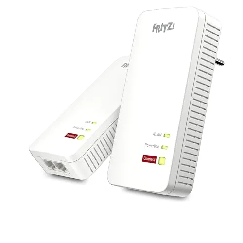 AVM Fritz!Powerline 1240 AX WLAN Set - Powerline Extender Kit bis 1.200 Mbit/s, Wi-Fi 6 für optimales Streaming und HD-Video, inklusive 2 Gigabit-LAN-Ports