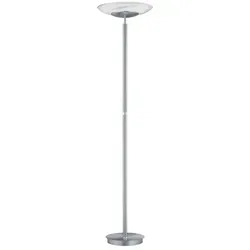 HELL-höllisch gutes Licht LED-Deckenfluter 1-flammig - Stehleuchte in Nickel-matt, Höhe 182 cm, Ø 42 cm, sorgt für stimmungsvolles Licht und hochwertige Verarbeitung. Ideal für modernes Wohnen und als Eyecatcher im Raum.