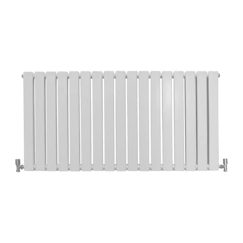 Paneelheizkörper Flachheizkörper Design Heizkörper Heizung 60cm x 119cm Glänzendes Weiß Horizontal Heizgerät Doppellagig Wandheizkörper Küche Wohnzimmer Badezimmer Reinigungsbürste und Befestigungsset