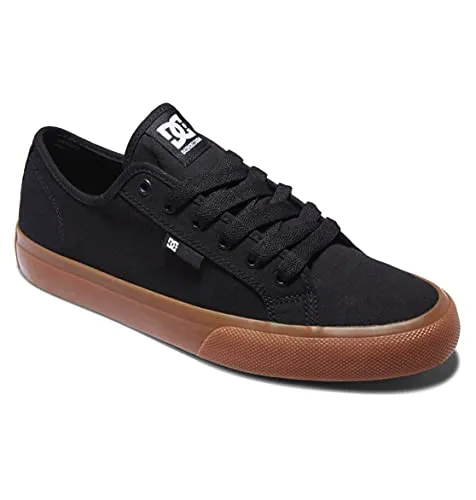 DC Shoes Herren Dc Shoes Manual Sneaker - Schwarz/Weiß, 42.5 EU - Herren-Sneaker aus robustem Canvas mit Gummisohle für optimalen Halt und Komfort im Alltag.