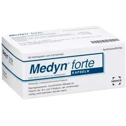 Medyn Forte Kapseln 90 ST - Arzneimittel zur Behandlung von Vitamin B6, B12 und Folsäure-Mangel, ideal für eine gezielte Mangelversorgung und zur Unterstützung Ihrer Gesundheit.