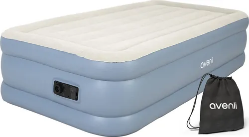 Avenli selbstaufblasende Luftmatratze Twin-Size 191x99x46cm - Praktisches Luftbett für Gäste und Reisen: Mit integrierter Elektropumpe schnell einsatzbereit, beflockte Oberfläche für hohen Komfort und Tragetasche für einfache Mobilität. Ideal für spontane Übernachtungen!