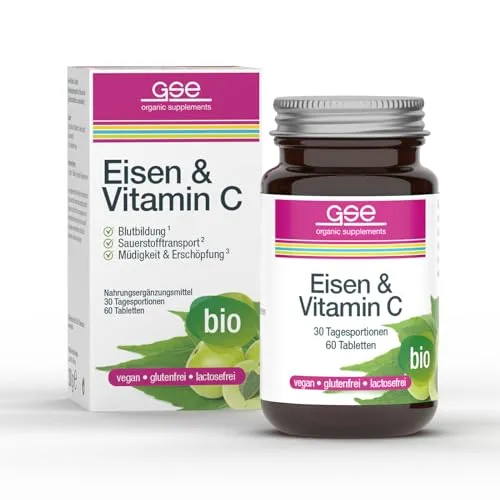 Eisen & Vitamin C Complex (Bio) 60 St - Arzneimittel zur Unterstützung der Eisenaufnahme, enthält hochwertiges Bio-Vitamin C für optimale Wirkung und ist rezeptfrei erhältlich.