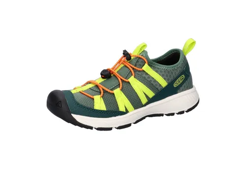 KEEN Motozoa Sneaker in Sea Moss/Scarlet Ibis, Größe 27/28 EU - Sneaker mit rutschfester Gummisohle, ideal für aktive Kinder und vielseitige Abenteuer im Freien.